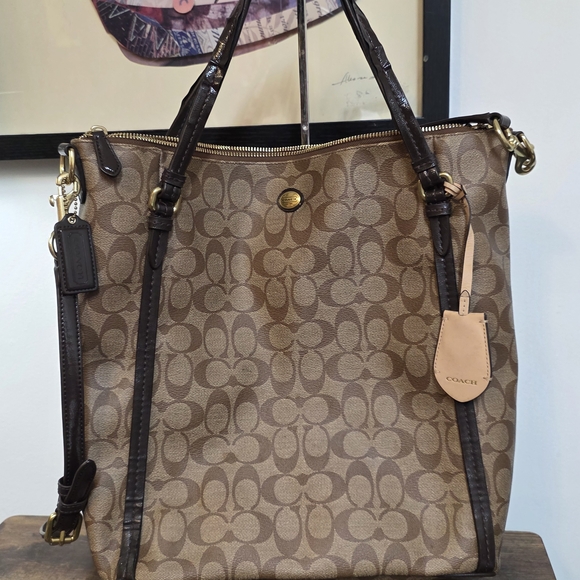Coach Handbags - Coach Tan and Brown Signature Tote